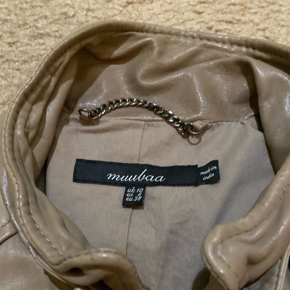Muubaa Leather Bomber Jacket - Size 6 - Picture 2 of 6